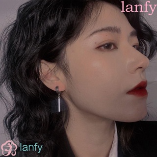 Lanfy เครื่องประดับ ต่างหู สเตนเลส ทรงเรขาคณิต เรียบง่าย ป้องกันอาการแพ้ สําหรับผู้ชาย