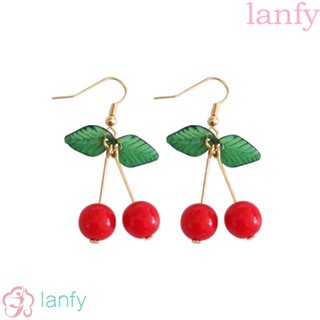 Lanfy ต่างหูแฟชั่น แบบคลิปหนีบ สวยงาม สําหรับผู้หญิง นักเรียน