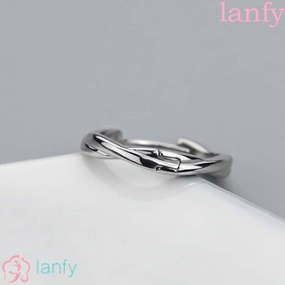 Lanfy ต่างหูห่วงผู้ชาย บุคลิกภาพ คุณภาพสูง เรียบง่าย บิดวงกลม สีเงิน เรขาคณิต ต่างหูกระดุม สีดํา