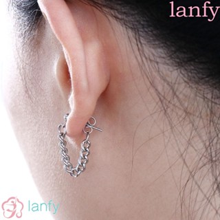 Lanfy ต่างหูสตั๊ด สไตล์พังก์ วินเทจ เครื่องประดับแฟชั่น สําหรับผู้หญิง