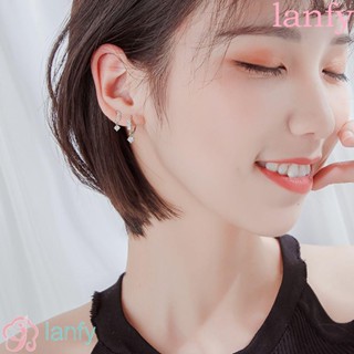 Lanfy ต่างหูห่วงเพทาย ขนาดเล็ก น่ารัก ปาร์ตี้ ผู้หญิง เครื่องประดับแฟชั่น