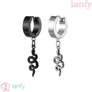 Lanfy ผู้หญิง ห่วง ต่างหู พังก์ เรขาคณิต งู สเตนเลส พู่ ขนนก ทาวเวอร์ ต่างหูสตั๊ด