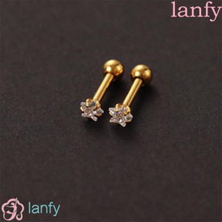 Lanfy จิวเจาะหู สเตนเลส เครื่องประดับ 1 คู่