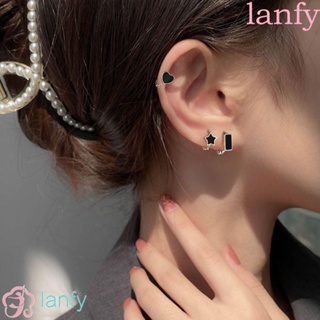 Lanfy ใหม่ ต่างหู แบบเจาะหู รูปดาว สวยหรู สไตล์เรโทร สําหรับผู้หญิง