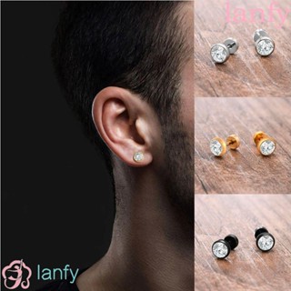 Lanfy ผู้ชาย เพทาย ต่างหู, ฝังไมโคร พลอยเทียม สไตล์เกาหลี, บุคลิกภาพ ฮิปฮอป หรูหรา ความรู้สึก ต่างหู เครื่องประดับ ของขวัญ