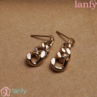 Lanfy ต่างหูห้อย บุคลิกภาพ เรียบง่าย ผู้หญิง เกาหลี เด็กผู้หญิง แฟชั่น เครื่องประดับ