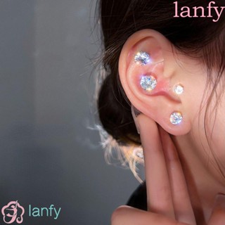 Lanfy ต่างหูสตั๊ด แม่เหล็ก อินเทรนด์ แฟชั่น คุณภาพสูง จับคู่ร้อน เด็กผู้ชาย เด็กผู้หญิง สุดเท่ ไม่ต้องเจาะ คริสตัล ต่างหู