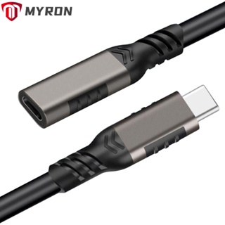 Myron สายชาร์จ Type-C ซิงค์ข้อมูลแล็ปท็อป ตัวผู้ เป็นตัวเมีย 10Gbps ชาร์จเร็ว