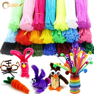 Sukaa 100 ชิ้น สุ่มสี ท่อทําความสะอาด เด็ก DIY การศึกษา วัสดุมอนเตสซอรี่ Chenille