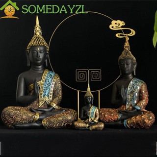 Somedayzl รูปปั้นพระพุทธรูปเรซิ่น ขนาดใหญ่ แบบพกพา สไตล์วินเทจ สําหรับตกแต่งบ้าน