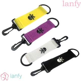 Lanfy ผ้าขนหนูสองด้าน พร้อมคาราบิเนอร์ อุปกรณ์เสริม สําหรับทําความสะอาดลูกกอล์ฟ