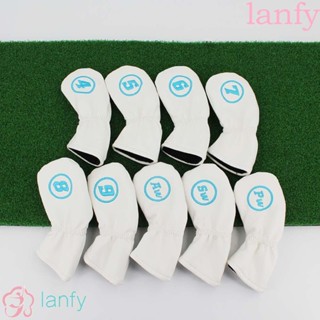 Lanfy ผ้าคลุมหัวไม้กอล์ฟเหล็ก 4-9 P S A X พร้อมตัวเลข สําหรับฝึกตีกอล์ฟ