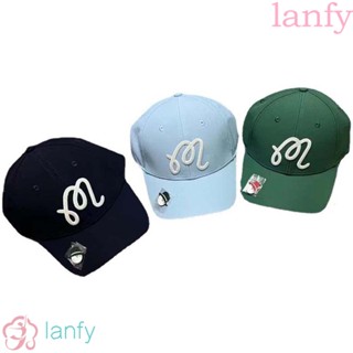 Lanfy หมวกกอล์ฟ ผู้ชาย ผู้หญิง ปรับได้ ระบายอากาศ เทนนิส ขี่จักรยาน มาลบอน ป้องกันแสงแดด ยอดแหลม หมวกกันแดด