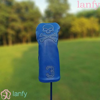 Lanfy ปลอกคลุมหัวไม้กอล์ฟ ลายหัวกะโหลก สําหรับไม้กอล์ฟ ไม้พัตเตอร์