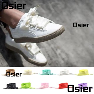 Osier1 เชือกผูกรองเท้า ริบบิ้นซาติน นิ่ม สีพื้น ผ้าไหม DIY อุปกรณ์เสริม สําหรับตกแต่งรองเท้า