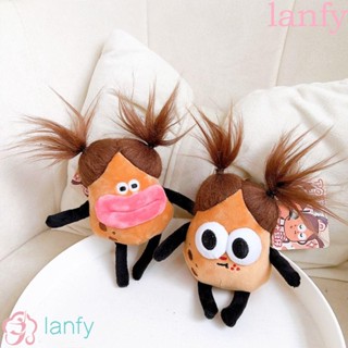 Lanfy พวงกุญแจ จี้ตุ๊กตาตาโตน่ารัก ปากใหญ่ ผ้ากํามะหยี่ขนนิ่ม เครื่องประดับ สําหรับแขวนกระเป๋าเป้สะพายหลัง