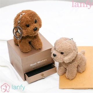 Lanfy พวงกุญแจตุ๊กตาสุนัขเท็ดดี้ ขนาด 12 ซม. ของขวัญคริสต์มาส สําหรับแขวนกระเป๋าเป้สะพายหลัง