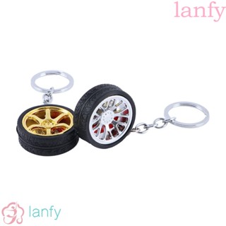 Lanfy พวงกุญแจล้อรถยนต์ จี้แผ่นดิสก์เบรก โลหะผสม อุปกรณ์เสริม