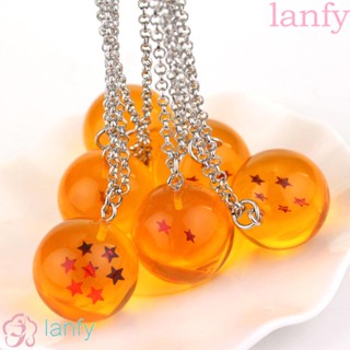 Lanfy พวงกุญแจ จี้ดราก้อนบอล 1-7 ดาว ขนาด 2.7 ซม. พร็อพคอสเพลย์ Goku สําหรับเก็บสะสม