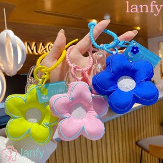 Lanfy พวงกุญแจ จี้ดอกไม้น่ารัก แบบนิ่ม แฮนด์เมด สําหรับห้อยกระเป๋า