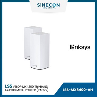 Linksys ลิงค์ซิส รุ่น MX8400-AH เร้าเตอร์ VELOP MX4200 TRI-BAND AX4200 MESH ROUTER (600+1200+2400Mbps) (PACK2)