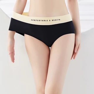 #136 สินค้าแนะนำ รับประกันคุณภาพ กางเกงในไร้ขอบ004 เอวกลาง มีขอบเอว ผ้าหนา คุณภาพดี ยืดเยอะ COK