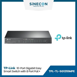 มีบริการส่งด่วนภายในวัน - TP-Link รุ่น TL-SG1210MPE 10-Port Gigabit Easy Smart Switch with 8-Port PoE+ By Sinecon