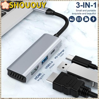 Shououy ฮับขยาย USB C PD ชาร์จ USB 3.0 Type-C เป็น 4K HDMI สําหรับคอมพิวเตอร์