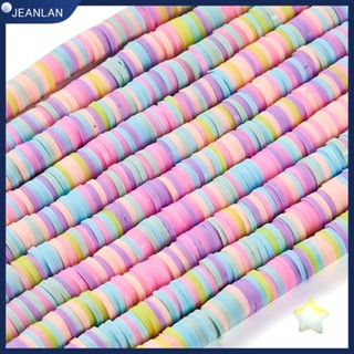 Jeanlan ลูกปัดดินน้ํามัน ทรงกลมแบน สีพาสเทล หลากสี 6 มม. 10 เส้น 3200 ชิ้น