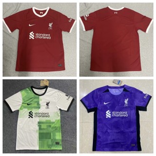 เสื้อกีฬาแขนสั้น ลายทีมชาติฟุตบอล Liverpool 2324 ชุดเหย้า เยือน 3 คุณภาพสูง