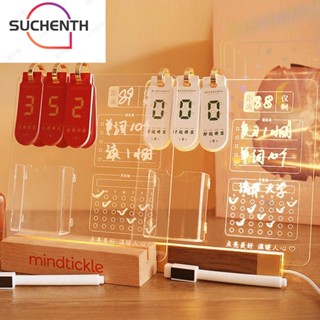 Suchenth บอร์ดนับถอยหลัง USB พร้อมปากกา LED ไฟกลางคืน คุณภาพสูง ลบได้ สําหรับตกแต่ง DIY