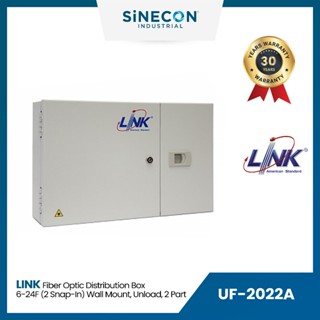 Link(ลิ้งค์) แผงรวมและกระจายสายใยแก้ว UF-2022A 6-24 F (2 Snap-In) wall mount BOX, Unload , 2 Part (H21.4xW33xD9.2 cm.)