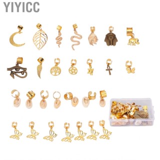 Yiyicc Hair Pendants  Dreadlocks Rings Set 28pcs Braids for Parties