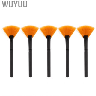 Wuyuu 5pcs  Brush Fan Handle DIY Soft Face Applicator