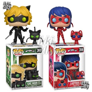 Miraculous: โมเดลฟิกเกอร์ Le Film Funko POP CAT NOIR 360 LADYBUG Marinette Dupain-Cheng 359 สําหรับตกแต่งห้องเด็ก