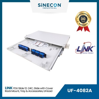 Link(ลิ้งค์) FDU SLIDE 12- 24C, UF-4082A Slide w/Cover, Rack Mount, w/Tray &amp; Accessories. , Unload