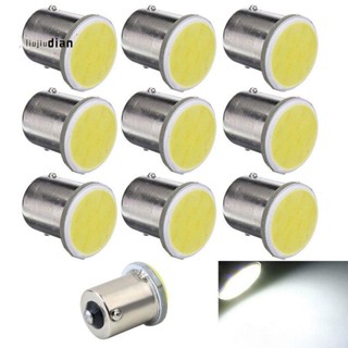 หลอดไฟ LED 1156 COB 12 SMD 12V 1156 BA15S P21W สีขาว สําหรับรถยนต์ 10 ชิ้น