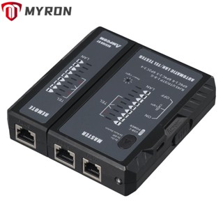 Myron เครื่องทดสอบสายเคเบิล RJ45 ขนาดเล็ก สีดํา สําหรับโทรศัพท์ LAN RJ45 RJ11 RJ12 8P8C 6P6C 6P4C 6P2C