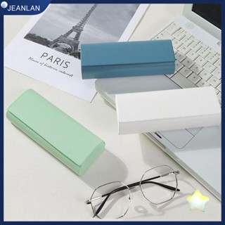 Jeanlan กระเป๋าแว่นกันแดด สีพื้น ทนต่อแรงกด พับได้ สไตล์เรโทร สําหรับผู้ชาย และผู้หญิง