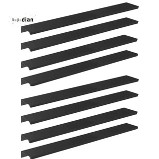 มือจับดึงขอบประตู 300 มม. 11.8 นิ้ว สีดํา สําหรับลิ้นชัก ตู้ บ้าน ห้องครัว 8 ชิ้น