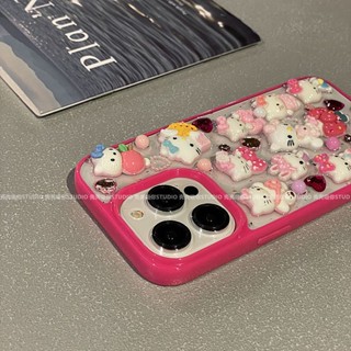 ใหม่ เคสโทรศัพท์มือถือ อีพ็อกซี่ กันกระแทก ลายแมว ประดับพลอยเทียม สําหรับ Iphone 14promax 13 11 14pro 13pro 14