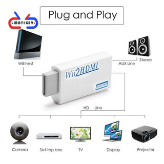 อะแดปเตอร์เชื่อมต่อวิดีโอ 1080P Wii2 HDMI สําหรับจอมอนิเตอร์ PC HDTV 3.5 มม. Wii2HDMI