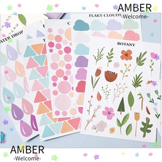 Amber สติกเกอร์ฉลาก ลายผลไม้ พืช สําหรับตกแต่งไดอารี่ DIY