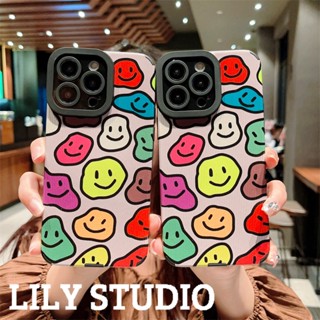 เคสโทรศัพท์มือถือ ลายหน้ายิ้ม สีสันสดใส สไตล์เกาหลี สําหรับ IPhone 11 14 Pro Max 13 Pro Max 12 IPhone X XS XR XS Max IPhone 7 8 Plus