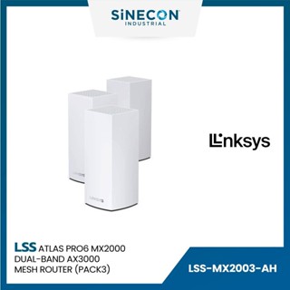 Linksys ลิงค์ซิส รุ่น MX2003-AH เร้าเตอร์ ATLAS PRO6 DUAL-BAND AX3000 MESH ROUTER (600Mbps+2402Mbps) (PACK3)