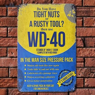 [Cilify.th] แผ่นโลหะ ทรงสี่เหลี่ยมผืนผ้า สไตล์วินเทจ Wd-40 สําหรับตกแต่งผนังบ้าน