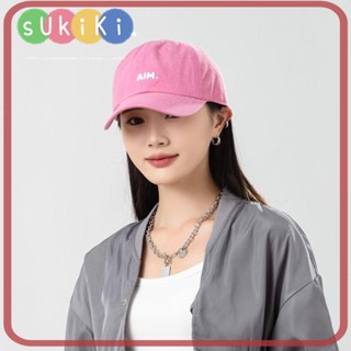 Sukiki หมวกเบสบอล หมวกแก๊ป ผ้าฝ้ายนิ่ม ปักลาย หลากสี แฟชั่นฮิปฮอป กันแดด