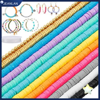 Jeanlan ลูกปัดดินโพลิเมอร์ สีทอง 10 เส้น 10 สี 6 มม. 2 แพ็ค