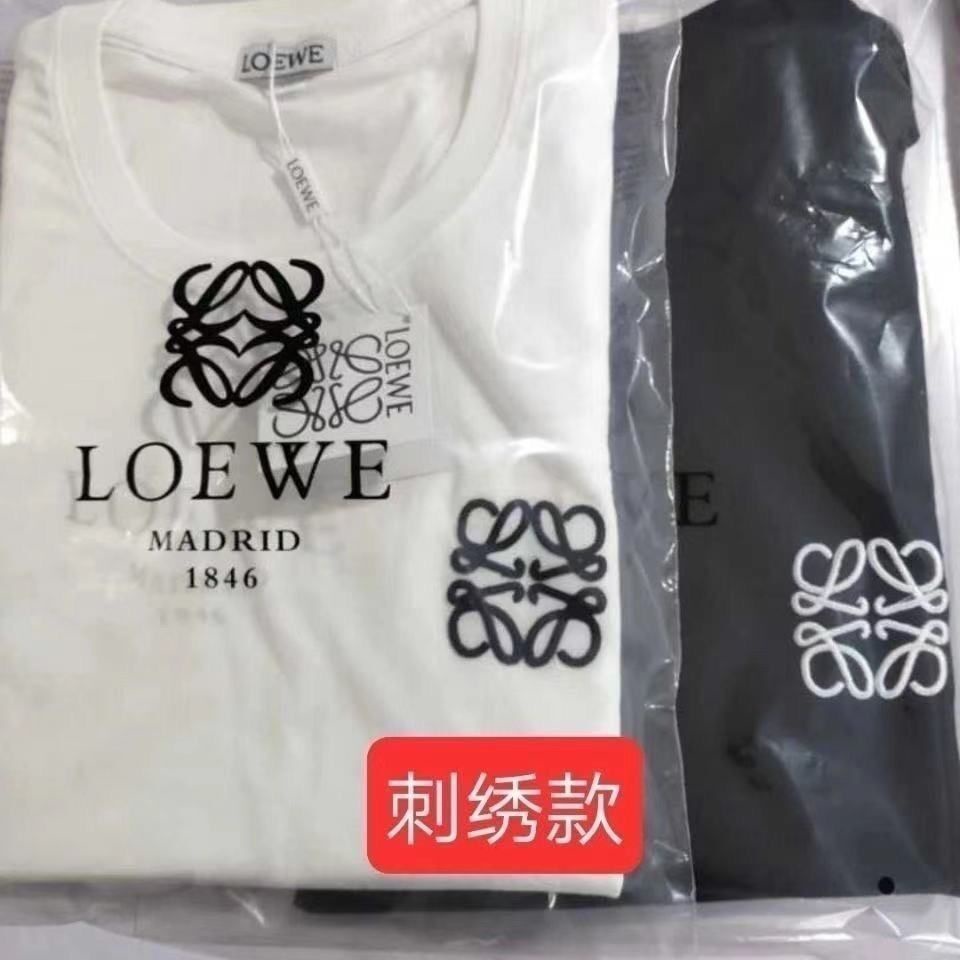 เสื้อยืดแขนสั้นลําลอง ผ้าฝ้าย ทรงหลวม ขนาดใหญ่ ปักลาย สําหรับผู้ชาย และผู้หญิง