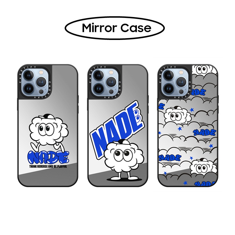 Casetif NADE Hiding ใน Cloud Soft Mirror Case สําหรับ IPhone 11 12 13 14 Pro Max 13 Mini 14 Plus Xr Xs 15 16 Pro Max หรูหราฝาครอบป้องกันเต็มปลอกซิลิโคนตลก
